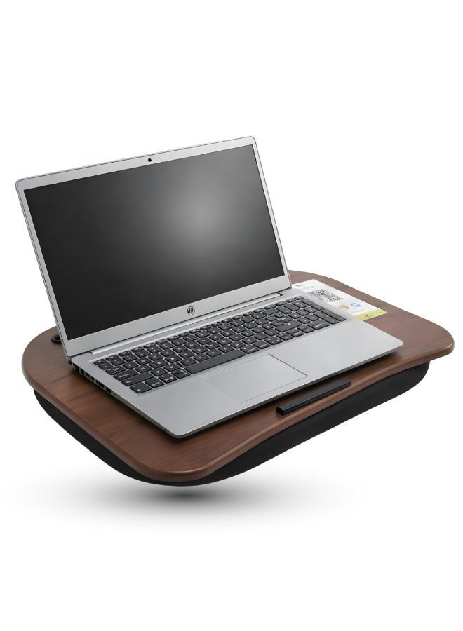 Protable wooden Laptop Desk with Cushion - Phone Slot – Lightweight Portable Lap Desk for Bed - Sofa, Home - Office – Ergonomic Design - Image 1